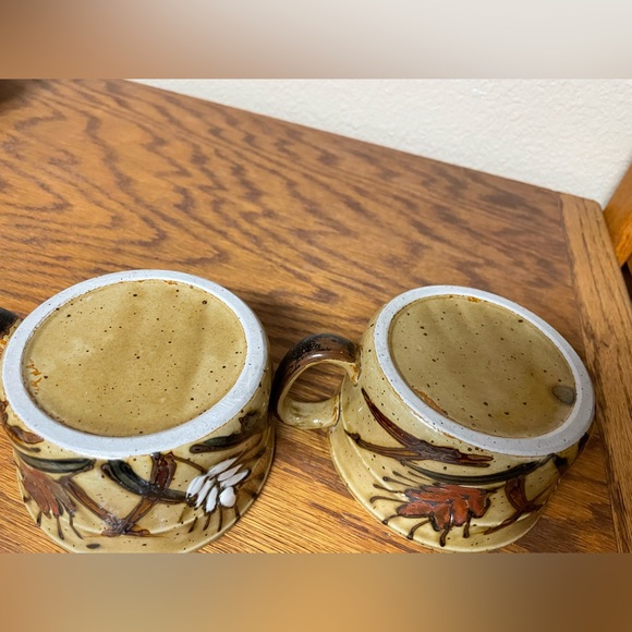2 Vintage Otagiri Hand Painted Wheat Pattern Stoneware 14Oz Mugs Cups. - Picture 4 of 8